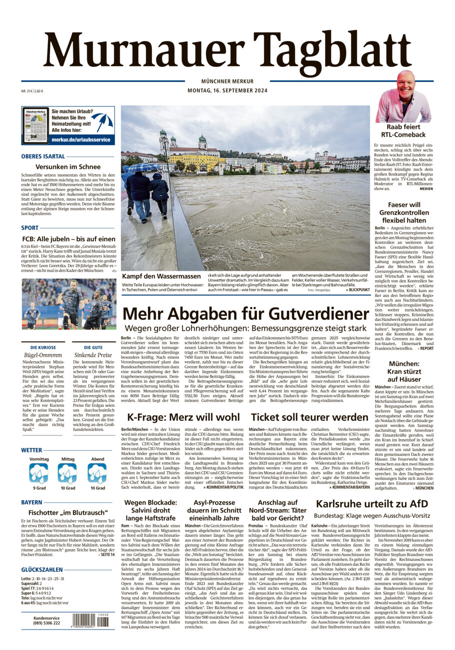 Murnauer Tagblatt vom Montag, 16.09.2024