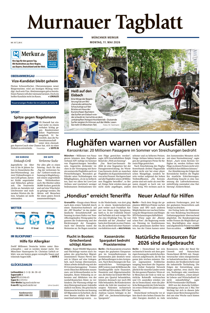 Murnauer Tagblatt vom Montag, 11.05.2026