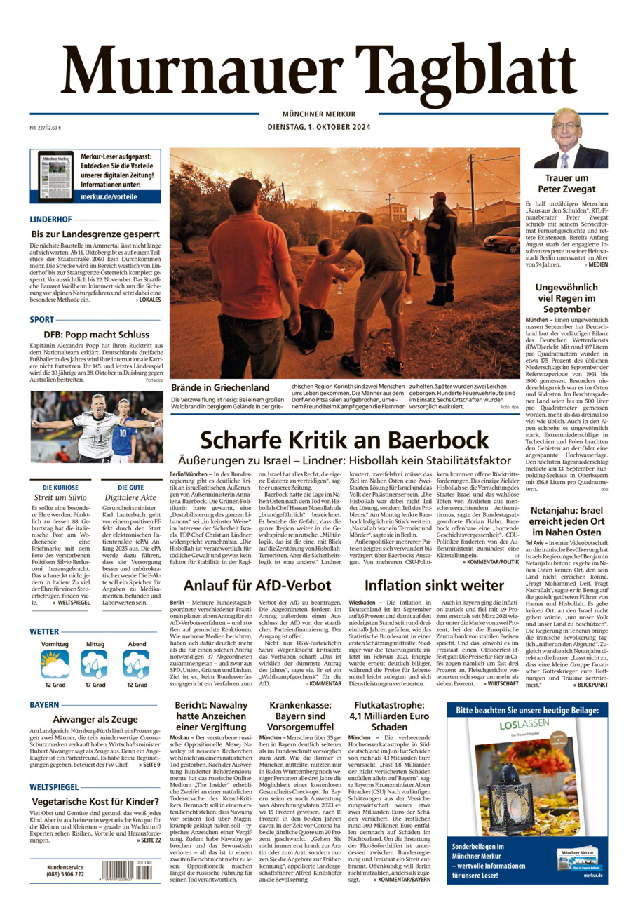 Murnauer Tagblatt vom Dienstag, 01.10.2024