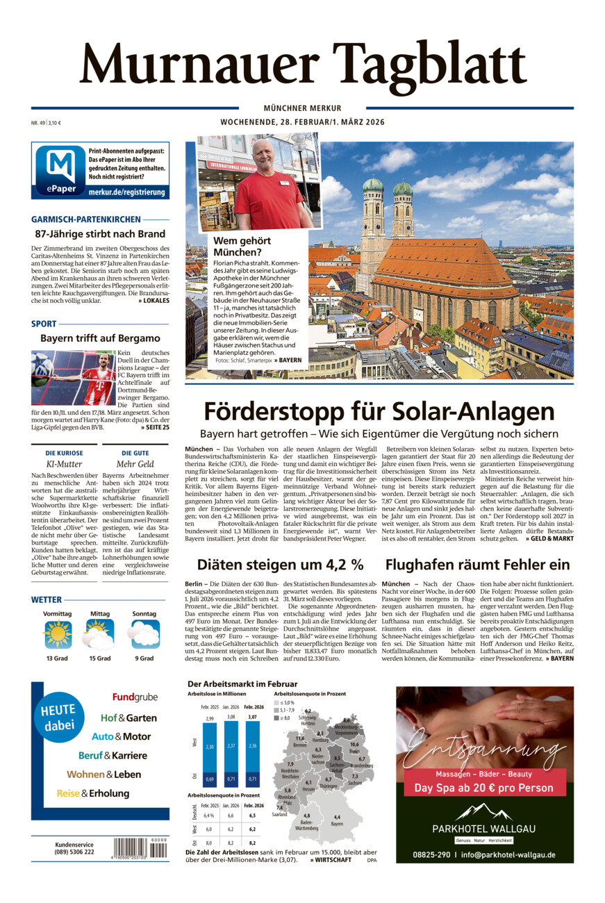 Murnauer Tagblatt vom Samstag, 28.02.2026
