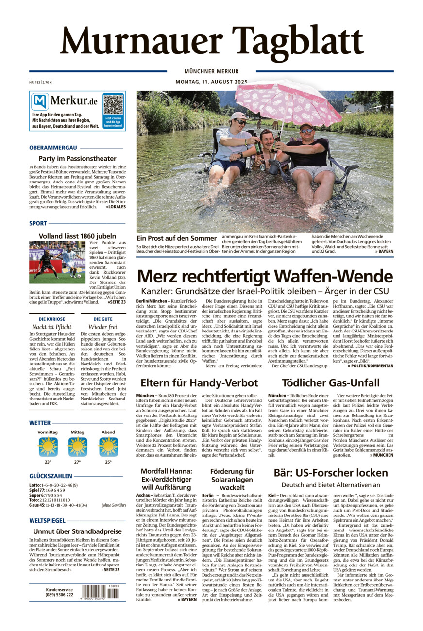 Murnauer Tagblatt vom Montag, 11.08.2025