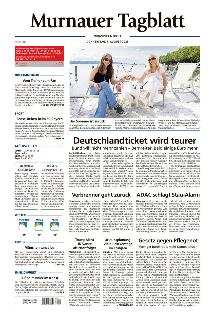 Murnauer Tagblatt vom Donnerstag, 07.08.2025