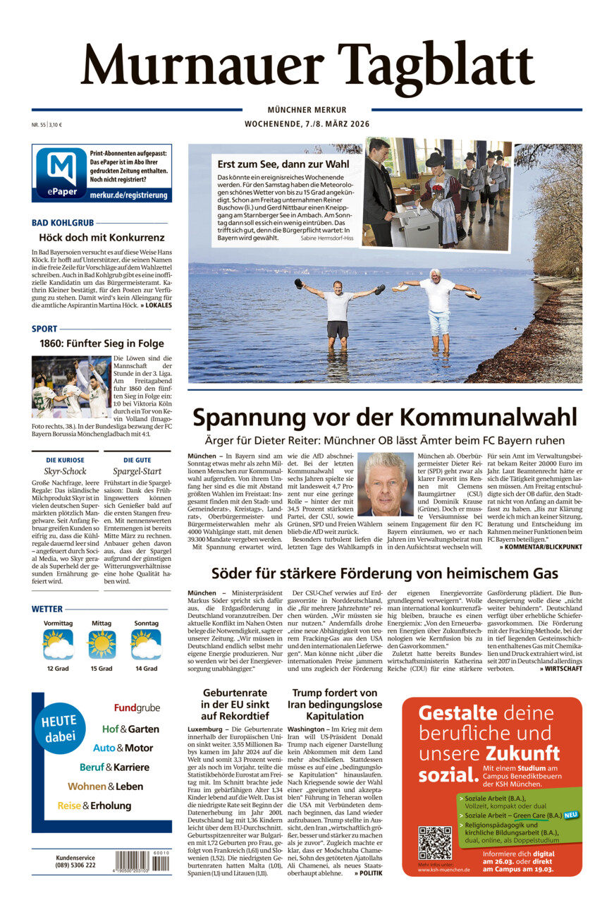 Murnauer Tagblatt vom Samstag, 07.03.2026