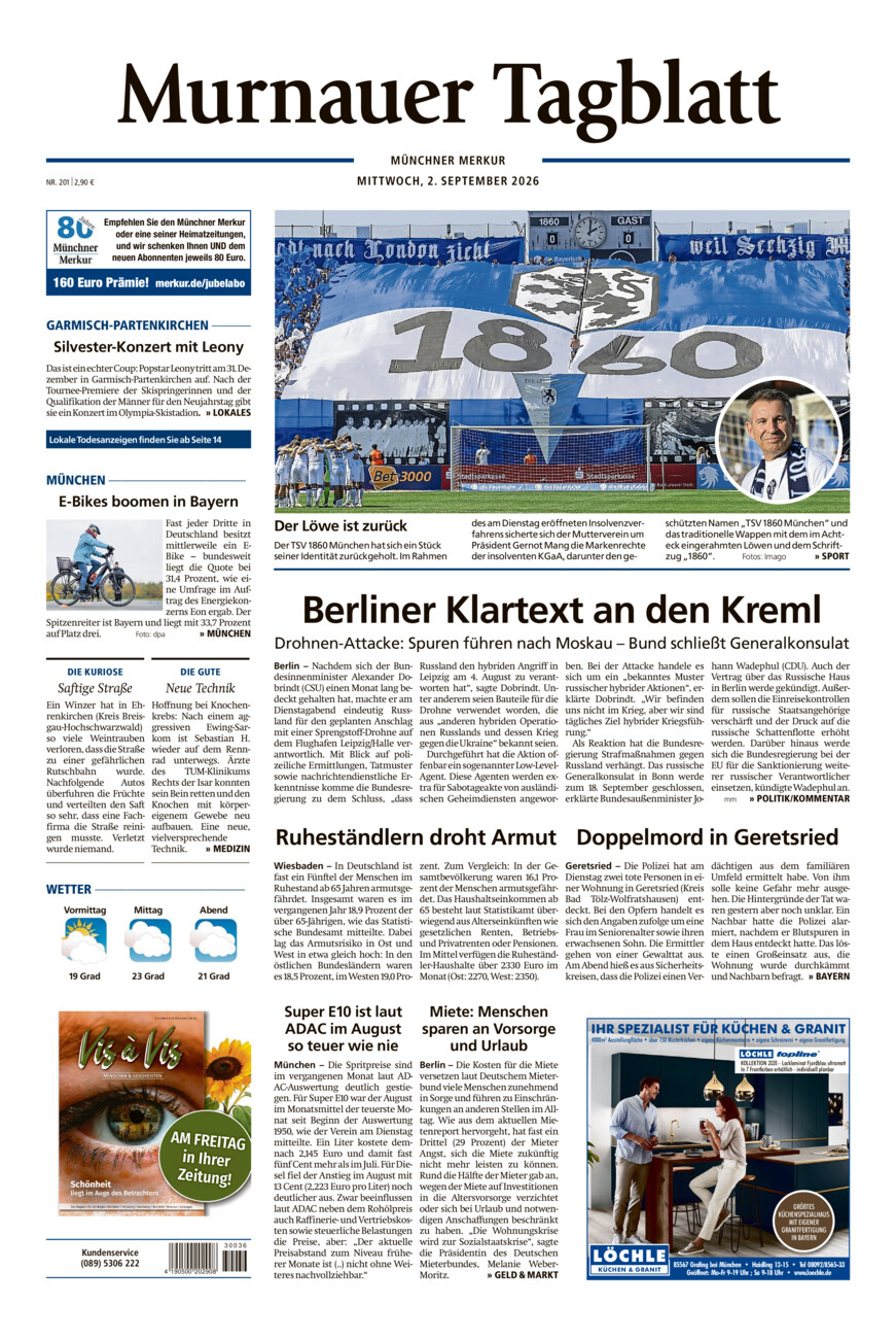 Murnauer Tagblatt vom Mittwoch, 02.09.2026