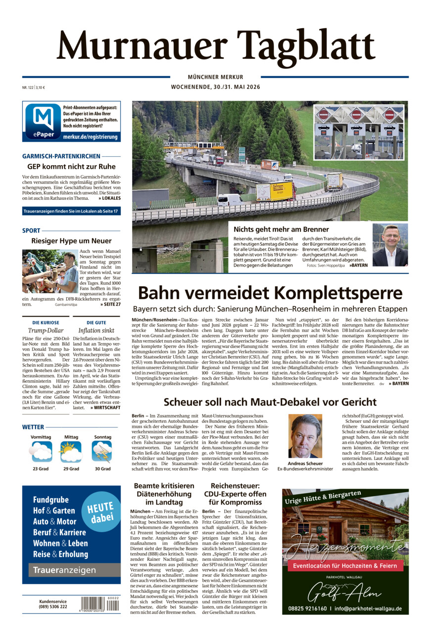 Murnauer Tagblatt vom Samstag, 30.05.2026