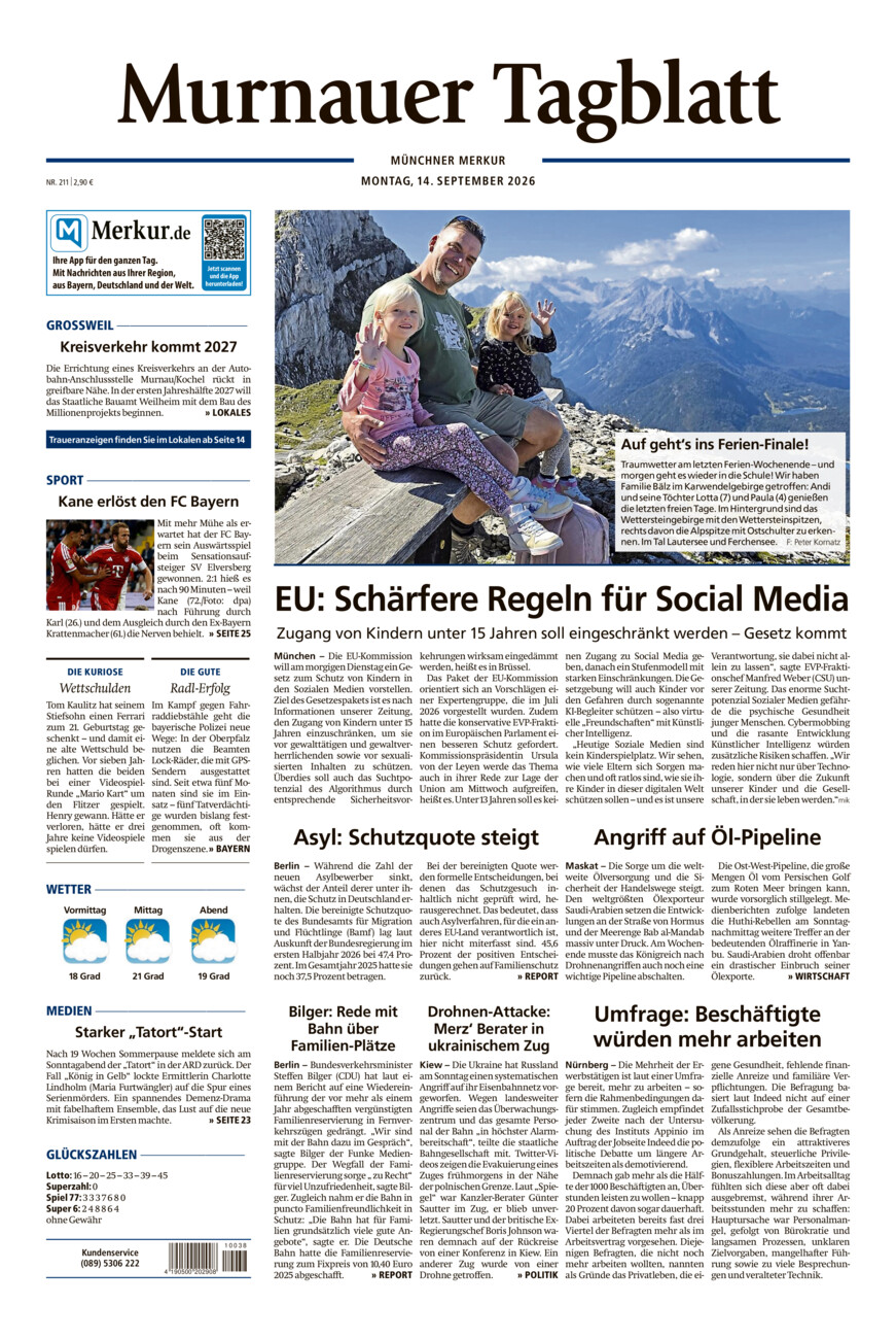 Murnauer Tagblatt vom Montag, 14.09.2026