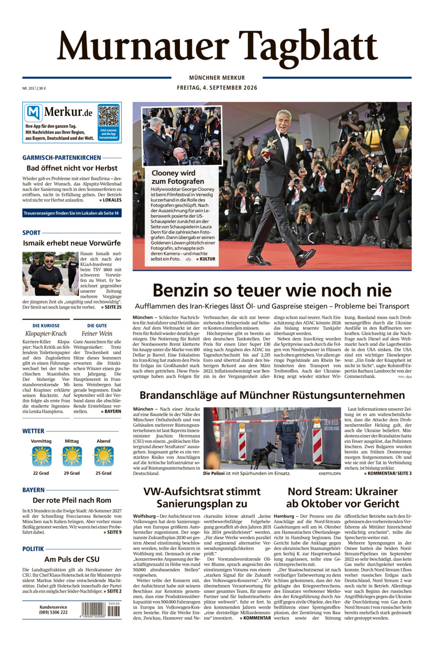 Murnauer Tagblatt vom Freitag, 04.09.2026