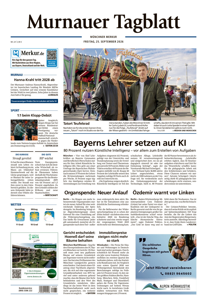 Murnauer Tagblatt vom Freitag, 25.09.2026