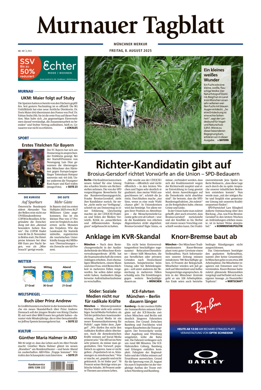 Murnauer Tagblatt vom Freitag, 08.08.2025