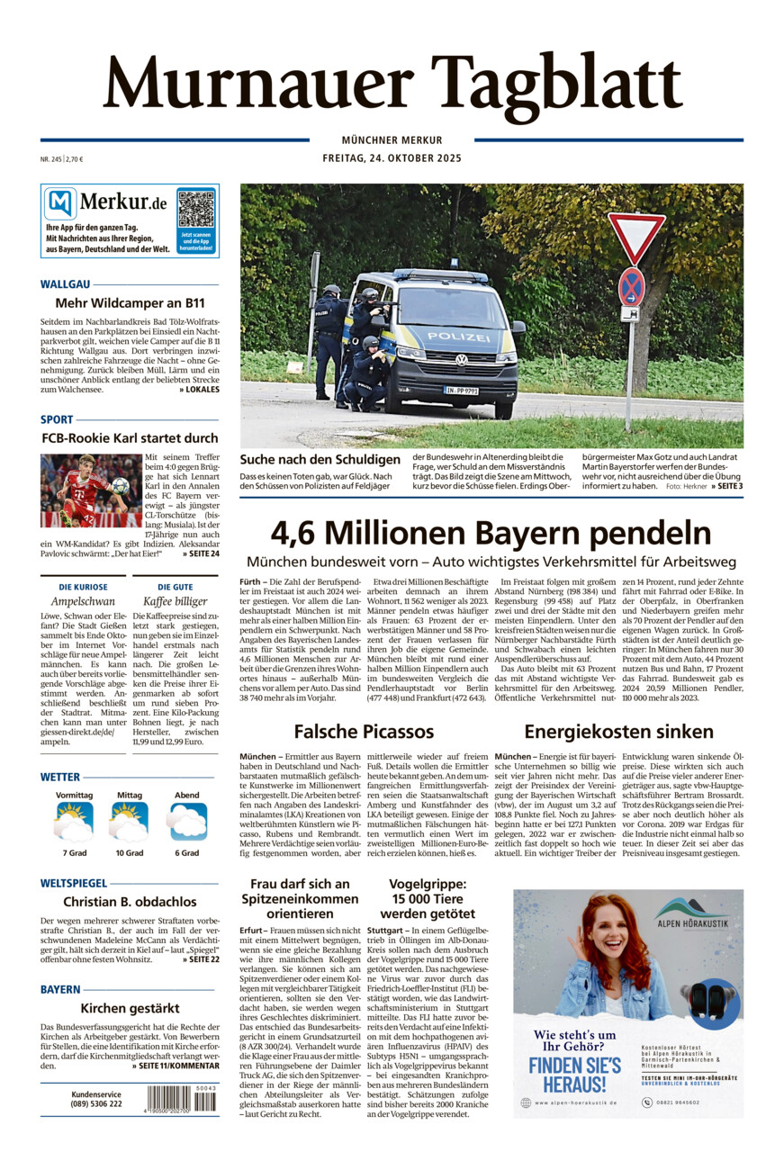 Murnauer Tagblatt vom Freitag, 24.10.2025