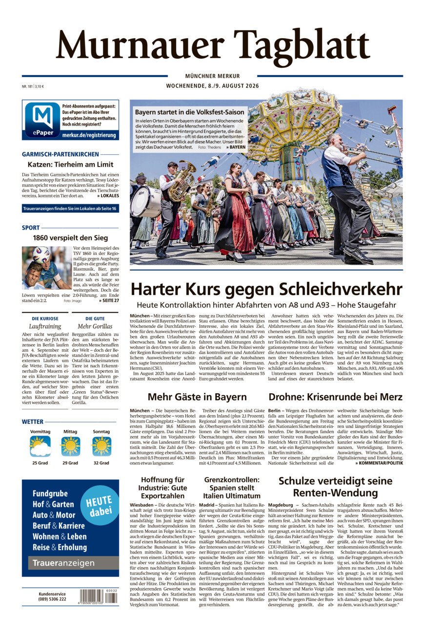 Murnauer Tagblatt vom Samstag, 08.08.2026