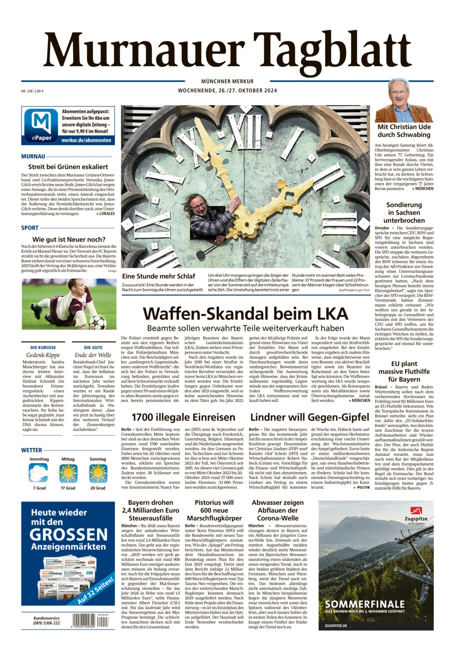 Murnauer Tagblatt vom Samstag, 26.10.2024