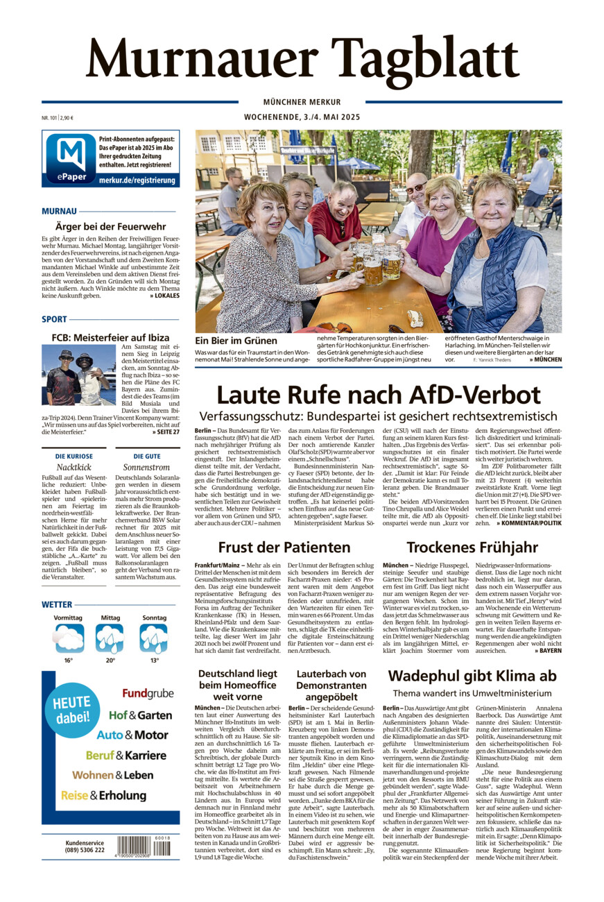 Murnauer Tagblatt vom Samstag, 03.05.2025