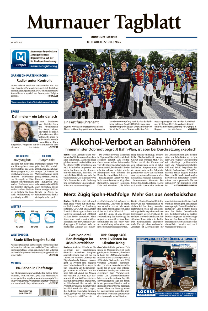Murnauer Tagblatt vom Mittwoch, 22.07.2026