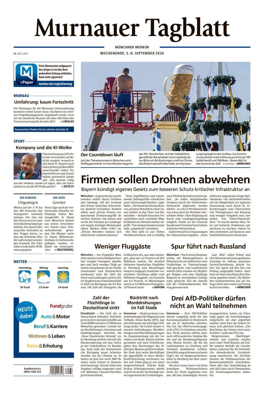 Murnauer Tagblatt vom Samstag, 05.09.2026