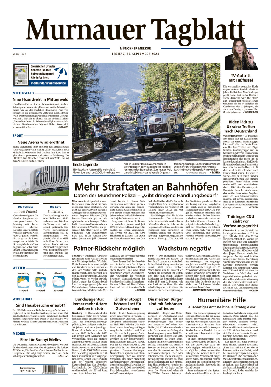 Murnauer Tagblatt vom Freitag, 27.09.2024