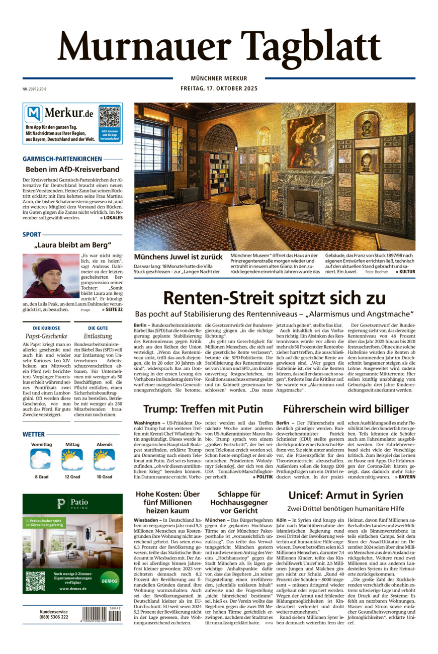 Murnauer Tagblatt vom Freitag, 17.10.2025