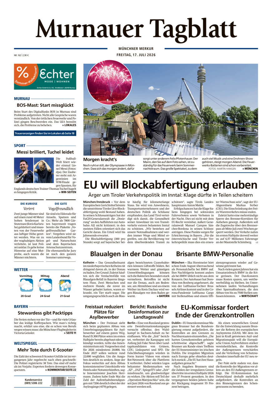 Murnauer Tagblatt vom Freitag, 17.07.2026