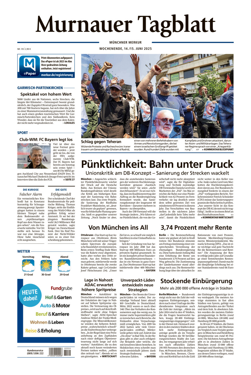 Murnauer Tagblatt vom Samstag, 14.06.2025