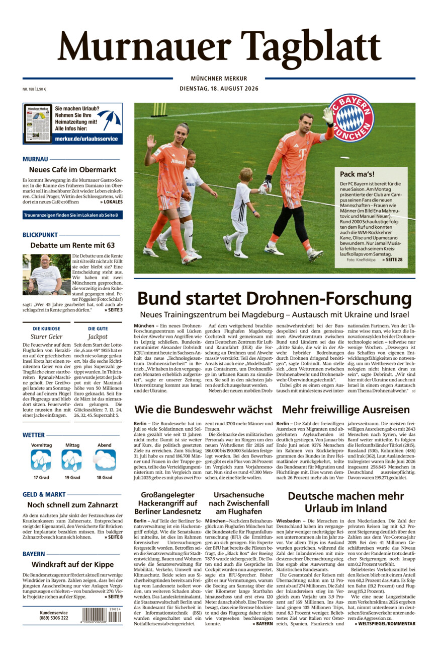 Murnauer Tagblatt vom Dienstag, 18.08.2026