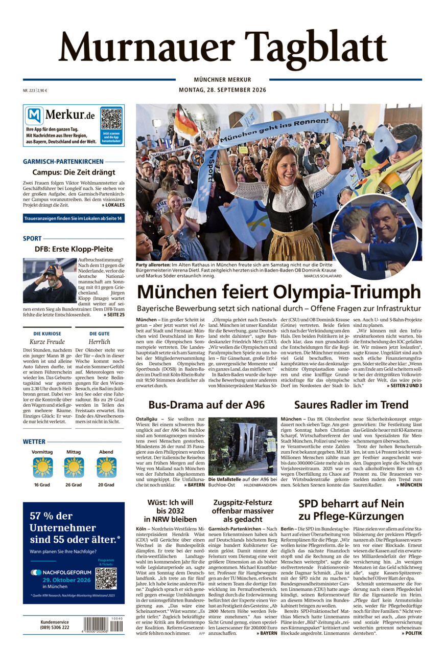 Murnauer Tagblatt vom Montag, 28.09.2026