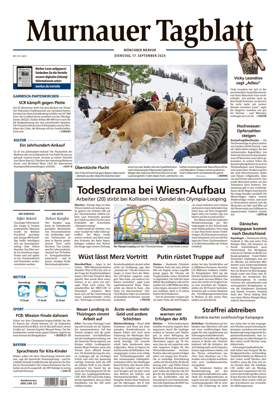 Murnauer Tagblatt vom Dienstag, 17.09.2024