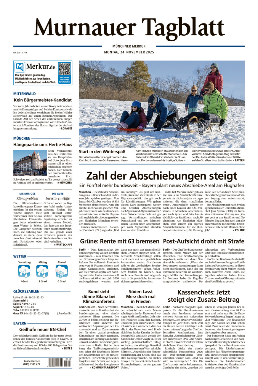 Murnauer Tagblatt vom Montag, 24.11.2025