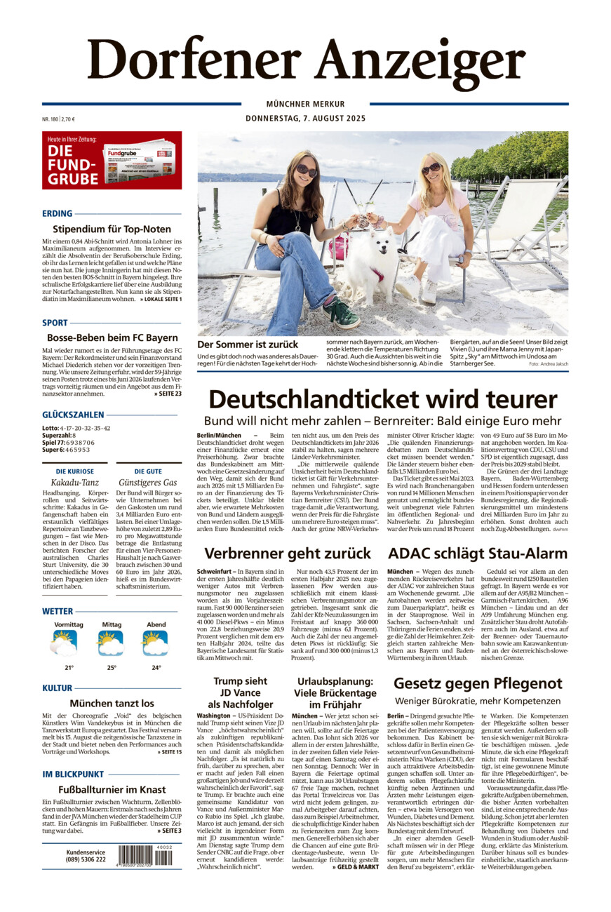 Dorfener Anzeiger vom Donnerstag, 07.08.2025