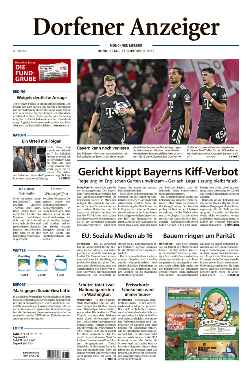 Dorfener Anzeiger vom Donnerstag, 27.11.2025
