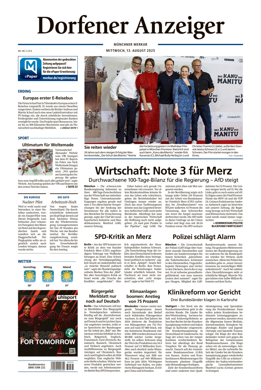 Dorfener Anzeiger vom Mittwoch, 13.08.2025