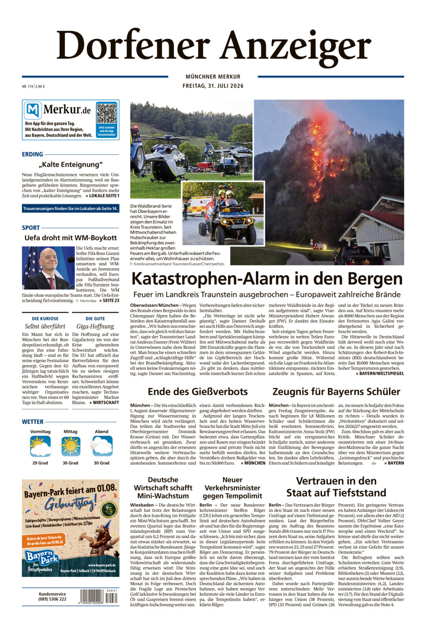 Dorfener Anzeiger vom Freitag, 31.07.2026