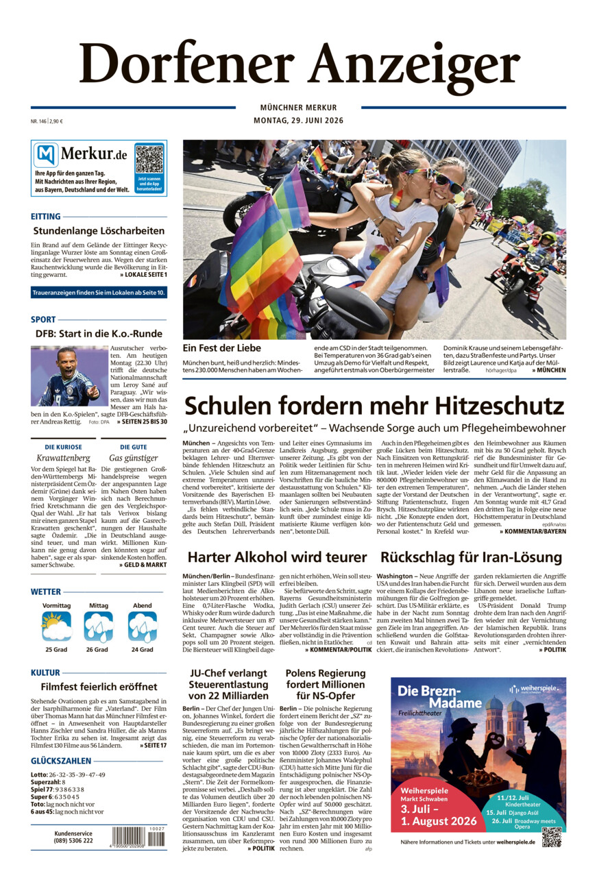 Dorfener Anzeiger vom Montag, 29.06.2026