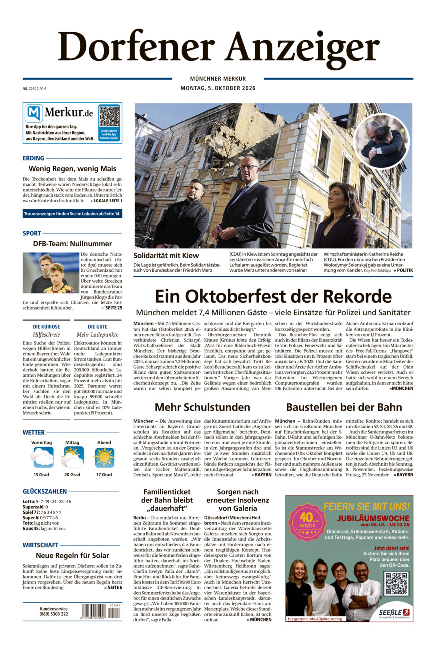 Dorfener Anzeiger vom Montag, 05.10.2026