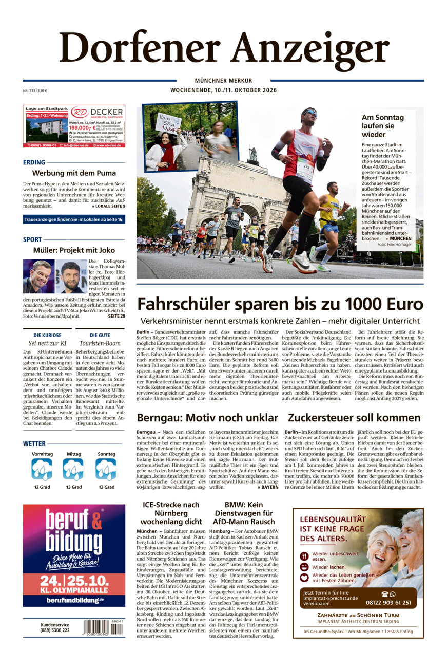 Dorfener Anzeiger vom Samstag, 10.10.2026
