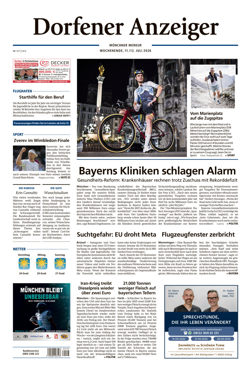 Dorfener Anzeiger vom Samstag, 11.07.2026