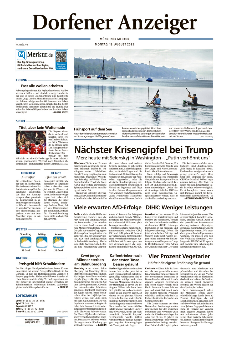 Dorfener Anzeiger vom Montag, 18.08.2025
