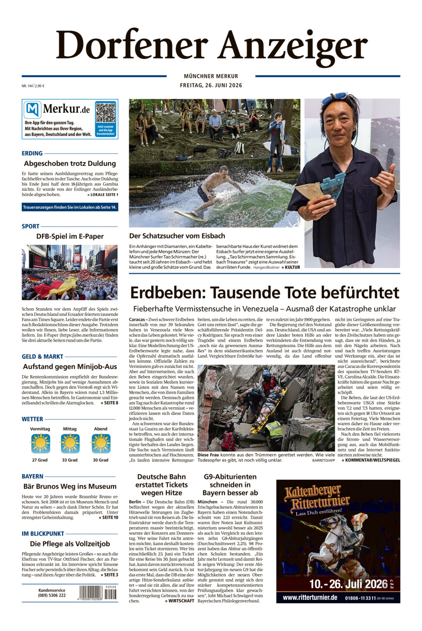 Dorfener Anzeiger vom Freitag, 26.06.2026