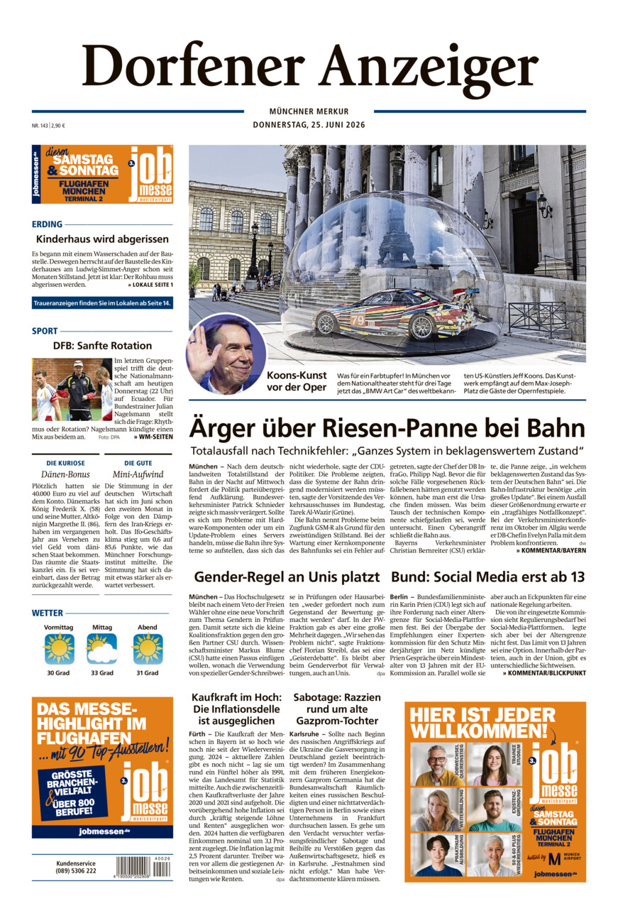 Dorfener Anzeiger vom Donnerstag, 25.06.2026