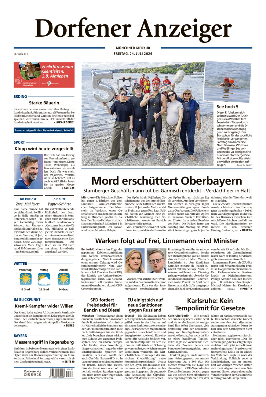 Dorfener Anzeiger vom Freitag, 24.07.2026