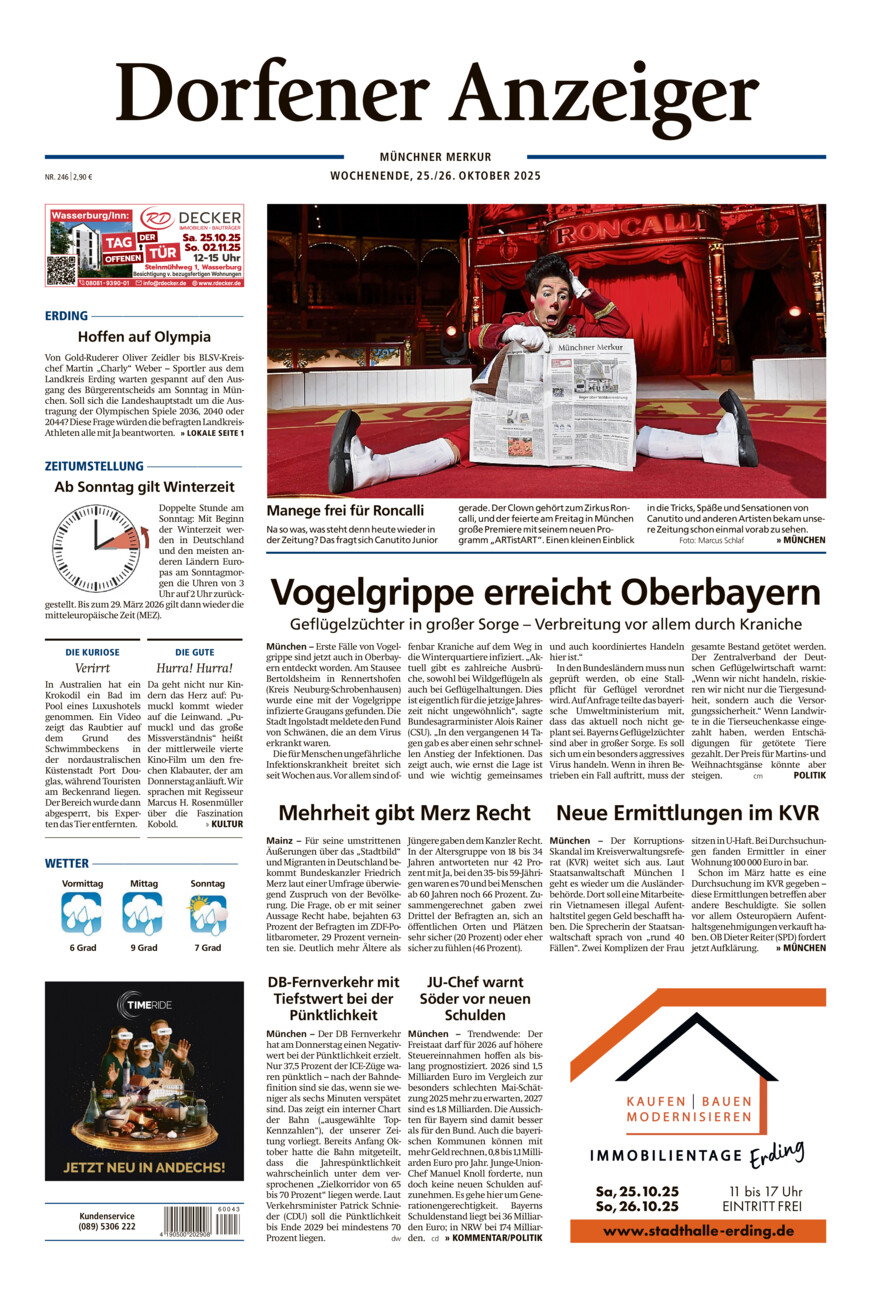 Dorfener Anzeiger vom Samstag, 25.10.2025