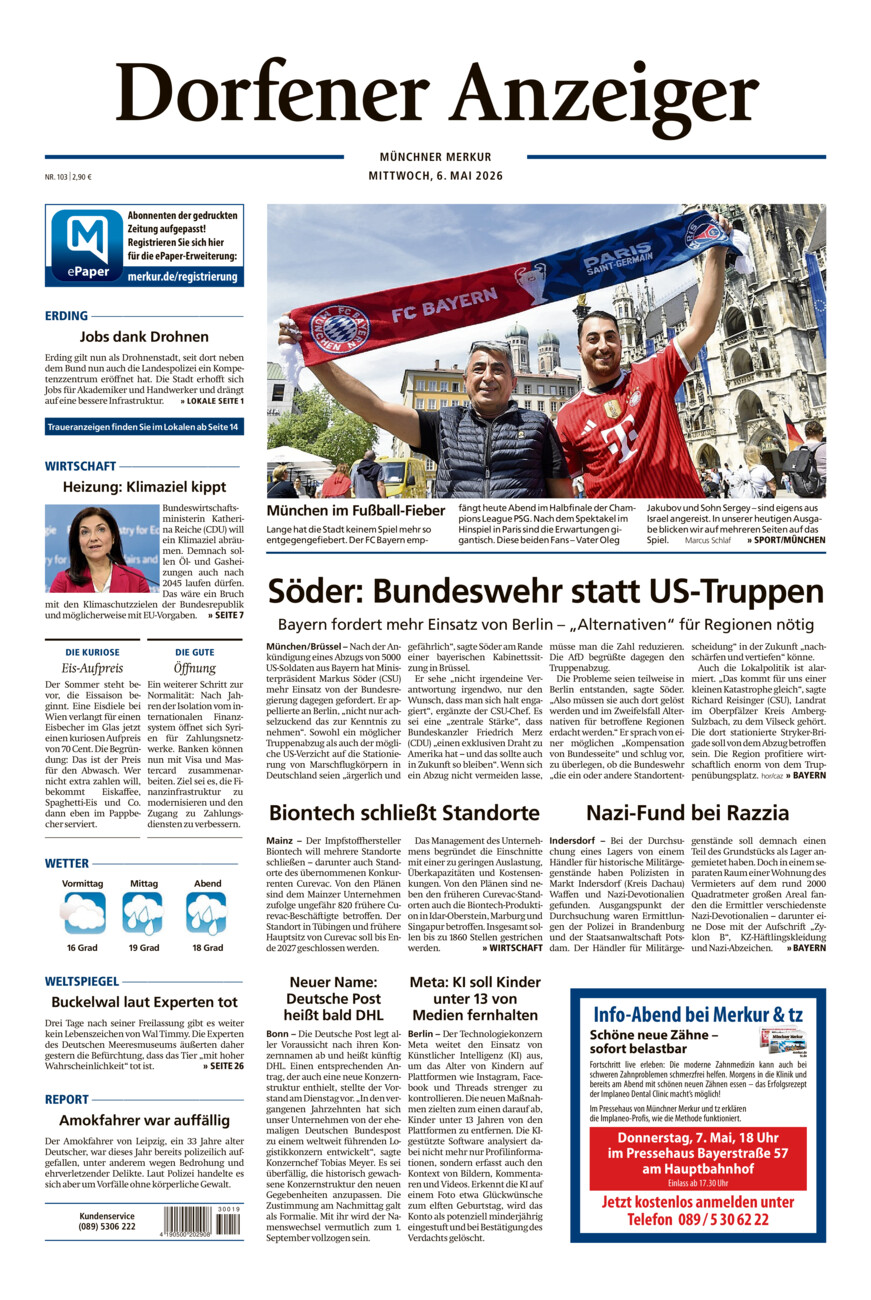 Dorfener Anzeiger vom Mittwoch, 06.05.2026