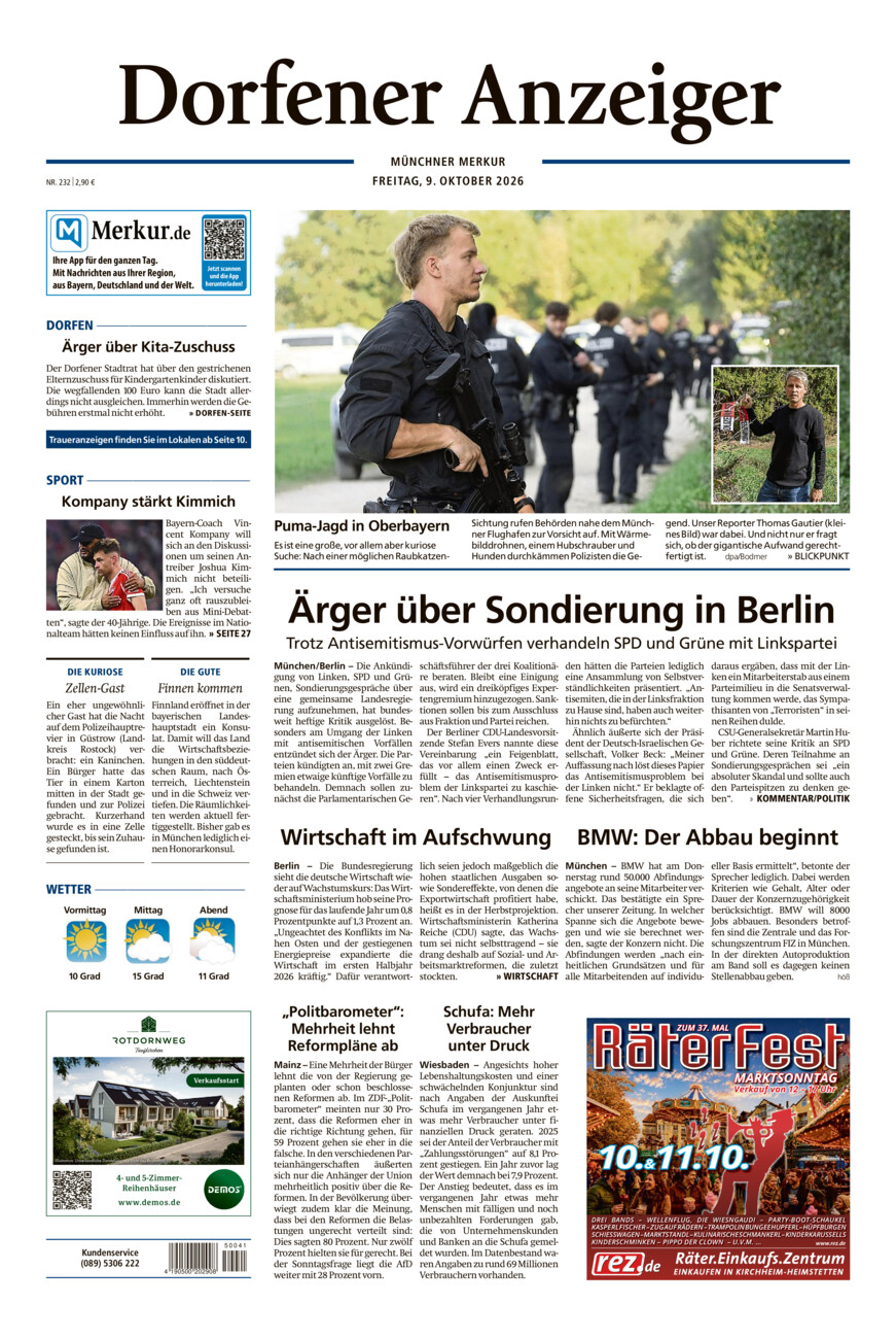 Dorfener Anzeiger vom Freitag, 09.10.2026