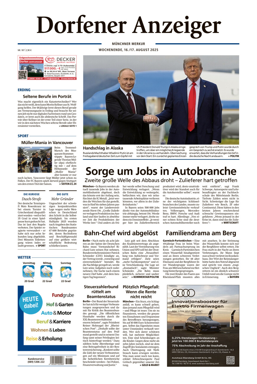 Dorfener Anzeiger vom Samstag, 16.08.2025