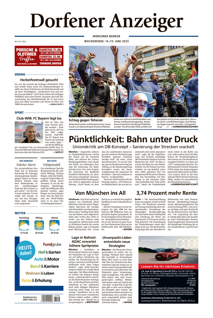 Dorfener Anzeiger vom Samstag, 14.06.2025