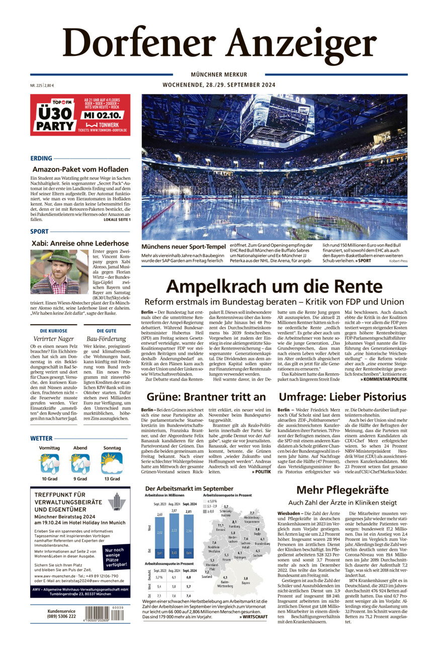 Dorfener Anzeiger vom Samstag, 28.09.2024