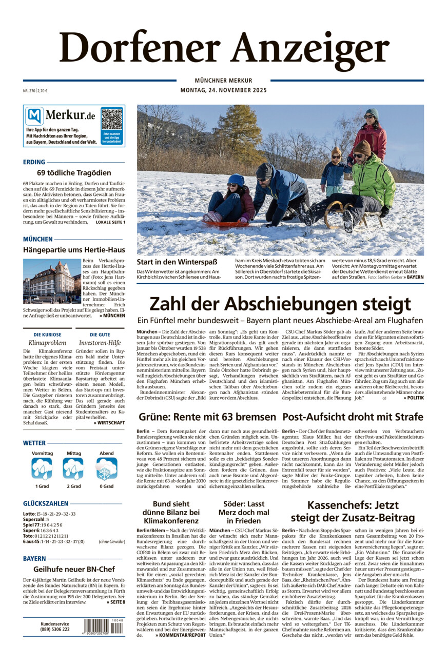 Dorfener Anzeiger vom Montag, 24.11.2025