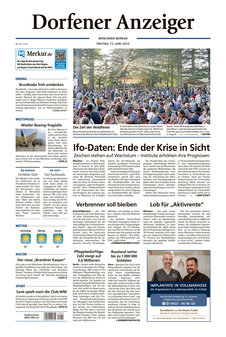 Dorfener Anzeiger vom Freitag, 13.06.2025
