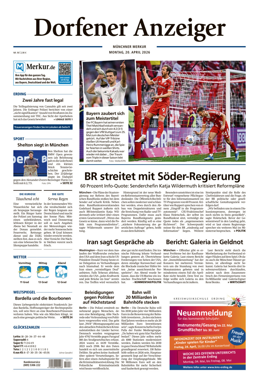 Dorfener Anzeiger vom Montag, 20.04.2026
