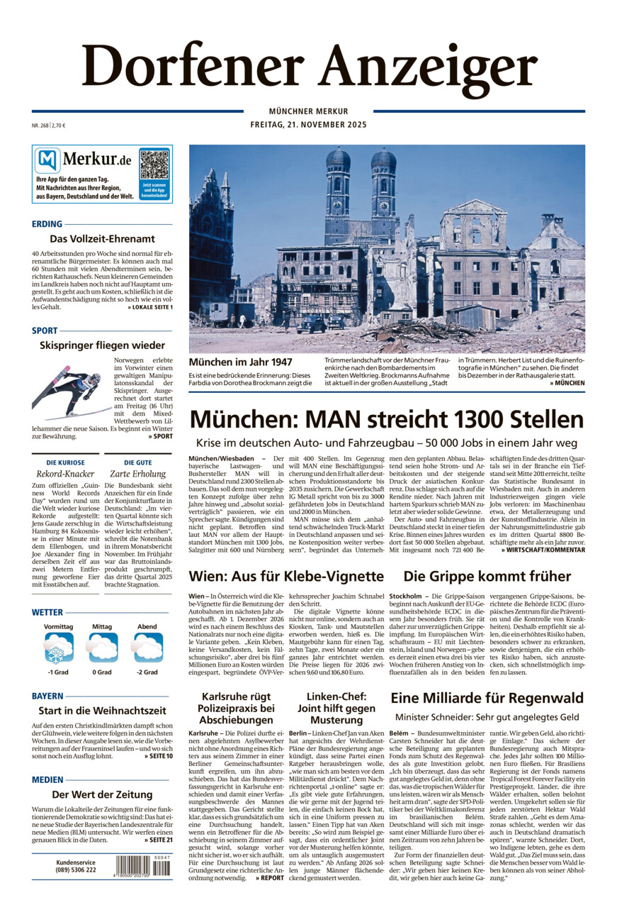 Dorfener Anzeiger vom Freitag, 21.11.2025