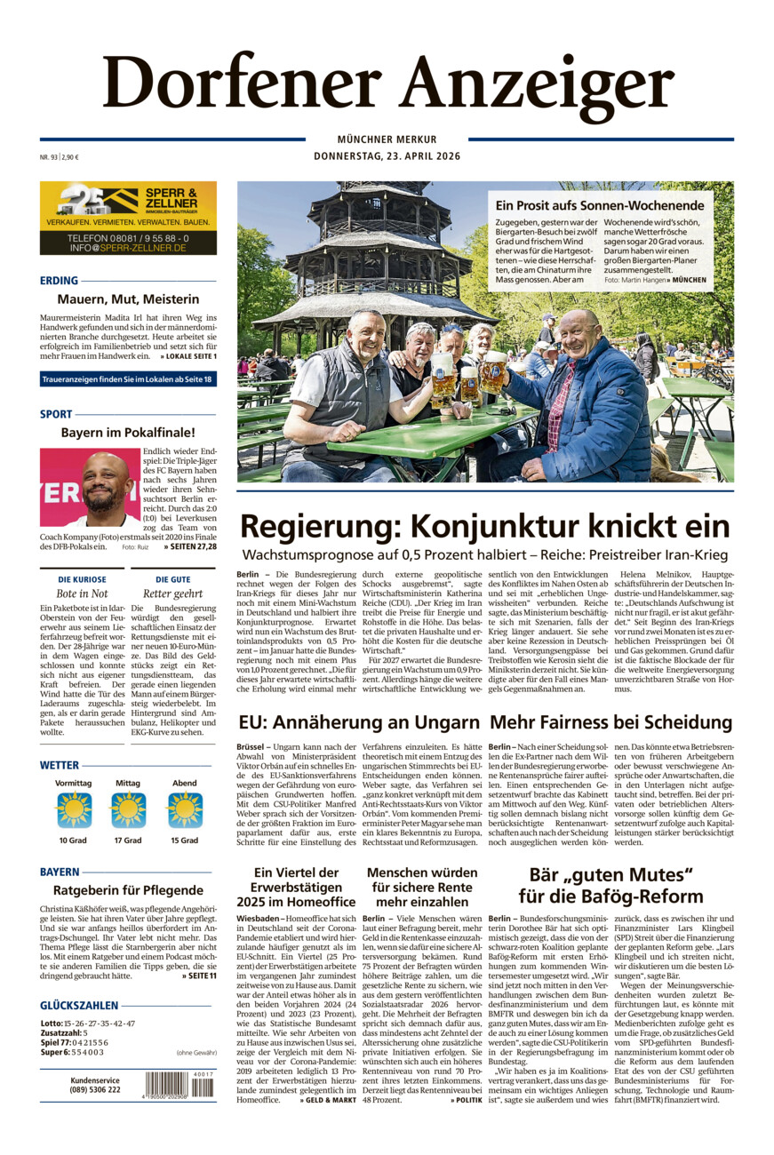 Dorfener Anzeiger vom Donnerstag, 23.04.2026
